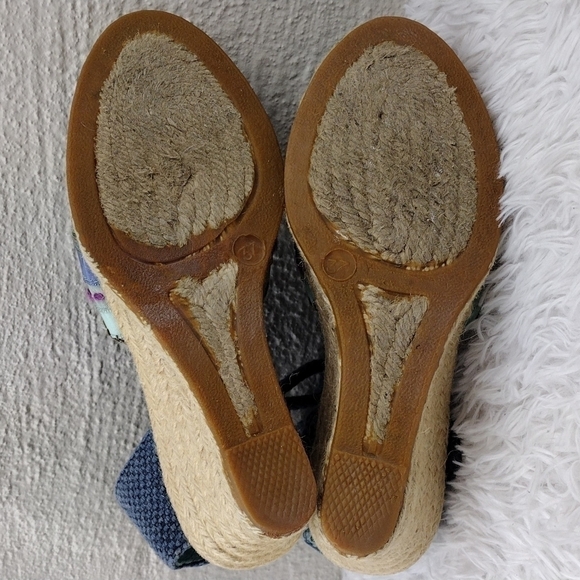 Apepazza Blue Fabric Upper Closed Toe Lace Up Gladiator Wedged Heel Espadrilles - Picture 7 of 16